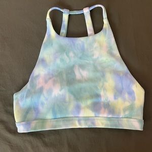 Carbon38 Ribbed Tie Dye Halter Bra